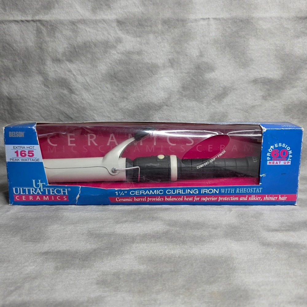 Belson Pro  1 1/4"‎ Ultra Tech Ceramic Curling Iron w/Rheostat #UT1354 2003 NEW